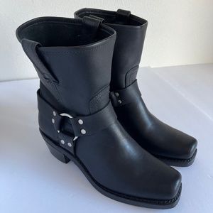 FRYE Leather Short Harness Moto Boots | Women's Size 9 | Black